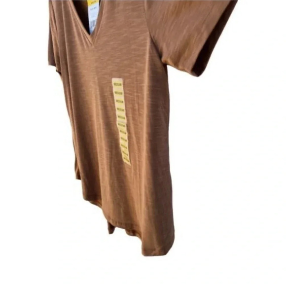 Mod Ref Women's Size Medium Heather Rust Short Sleeve Relaxed V-Neck Tee New - Picture 3 of 6